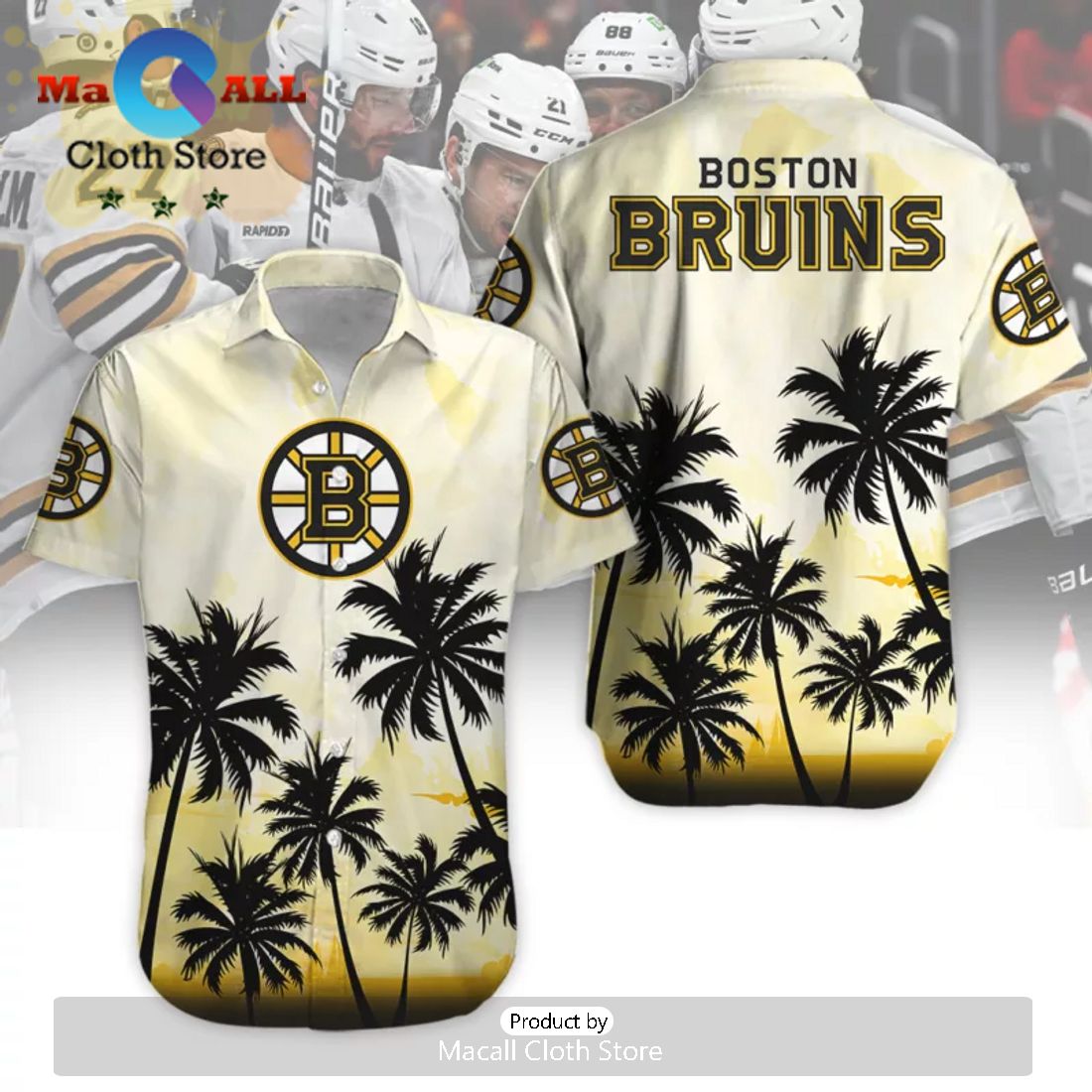 Boston Bruins Coconut Tree Hawaiian For Summer