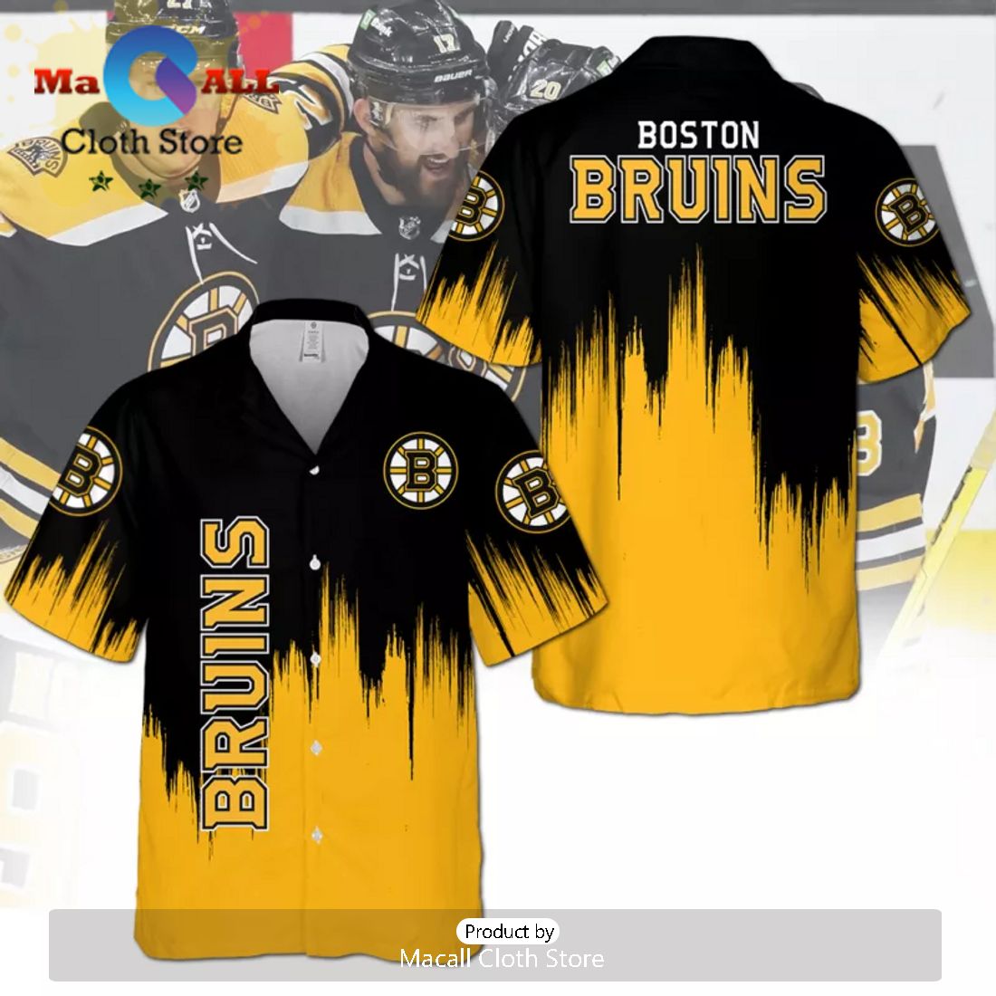 Boston Bruins Paint Design Hawaiian Shirt