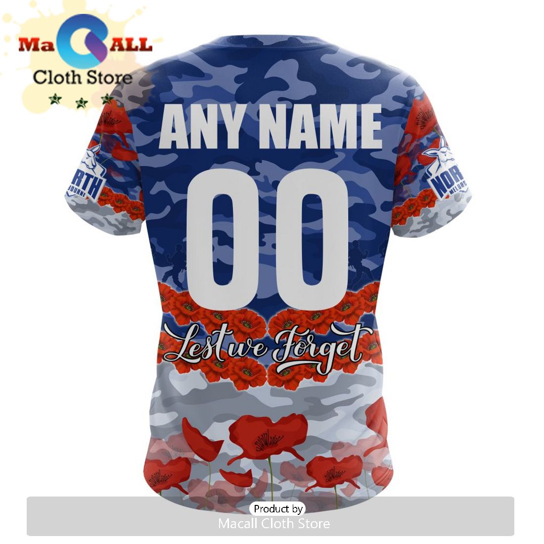 AFL North Melbourne Football Club Special ANZAC Day Design Lest We Forget Hoodie AFL North Melbourne Football Club Special ANZAC Day Design Lest We Forget Hoodie