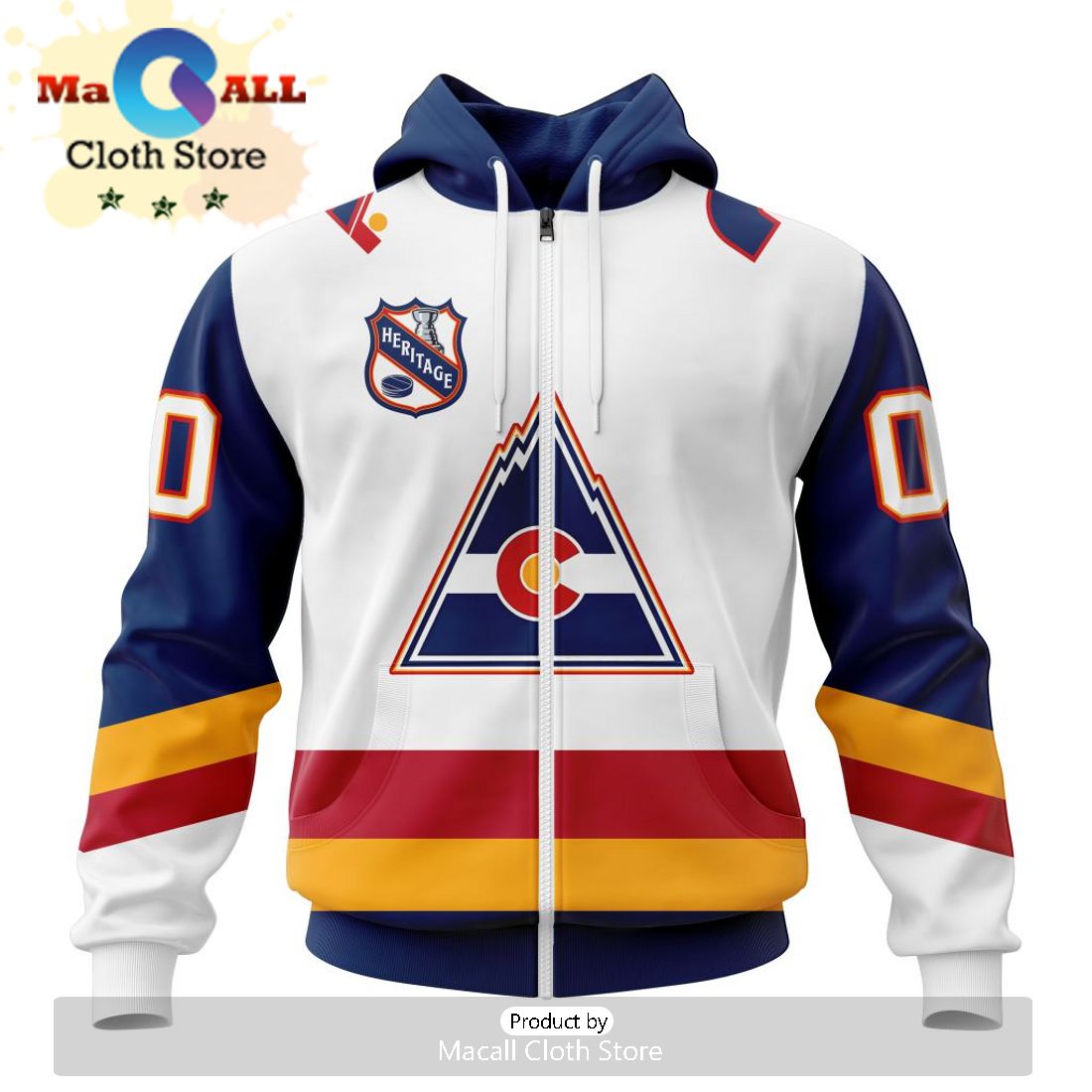 Custom NHL Colorado Avalanche Personalized Heritage Design Hoodie