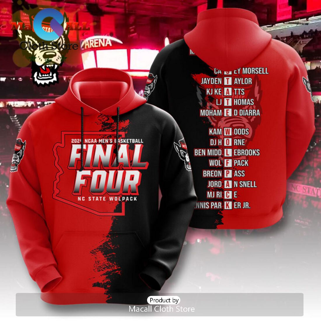 2024 Final Four NC State Wolfpack Men’s Basketball 3D Hoodie