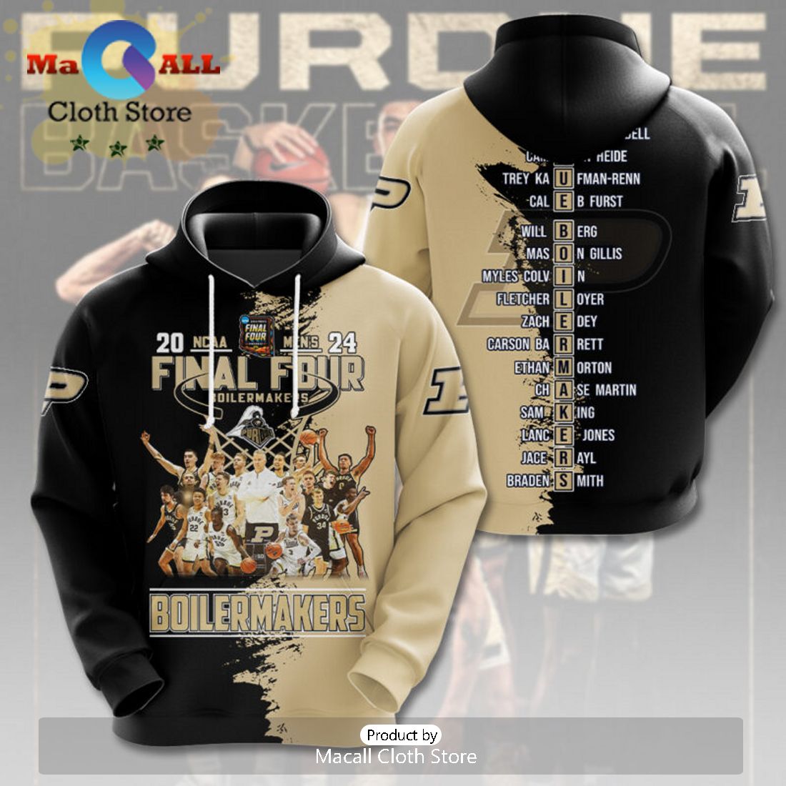 2024 Final Four Purdue Boilermakers Men’s Basketball 3D Hoodie