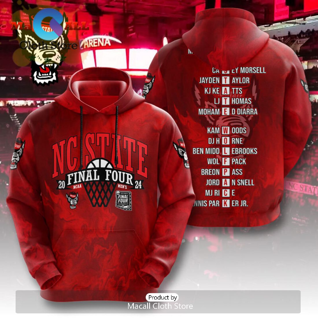 2024 NC State Wolfpack Men’s Basketball Final Four 3D Hoodie
