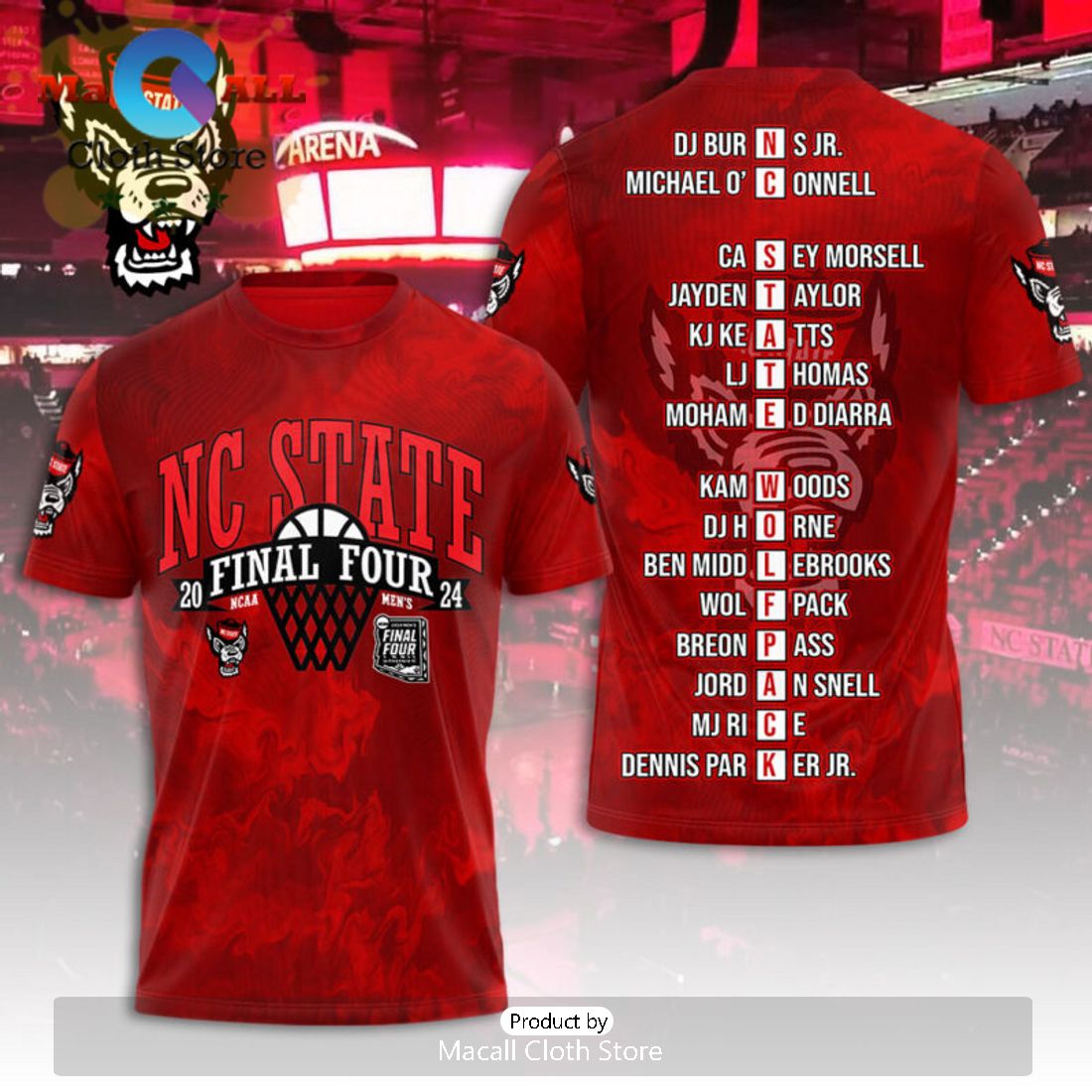 2024 NC State Wolfpack Men’s Basketball Final Four 3D Hoodie