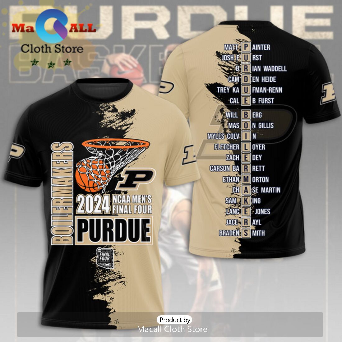 2024 NCAA Men’s Final Four Purdue Boilermakers 3D Hoodie
