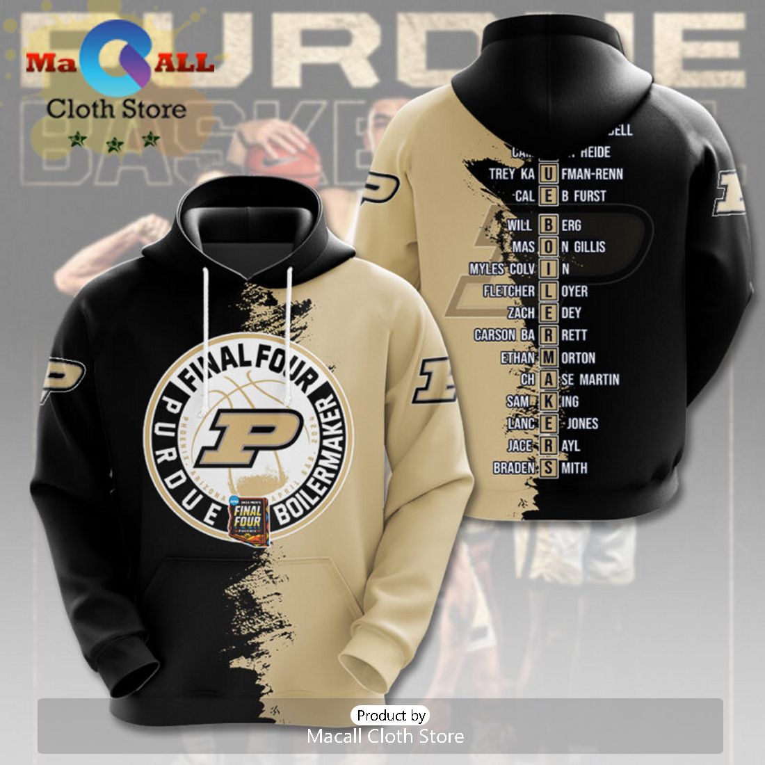 2024 Purdue Boilermakers Final Four Men’s Basketball 3D Hoodie