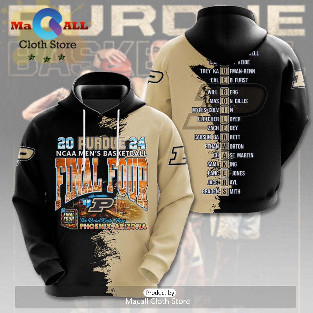 2024 Purdue Boilermakers NCAA Men’s Basketball 3D Hoodie