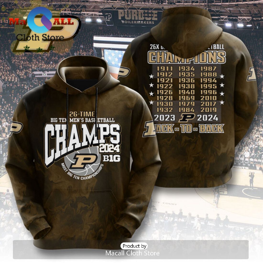 26 TIME Purdue Boilermakers Men’s Basketball 3D Hoodie