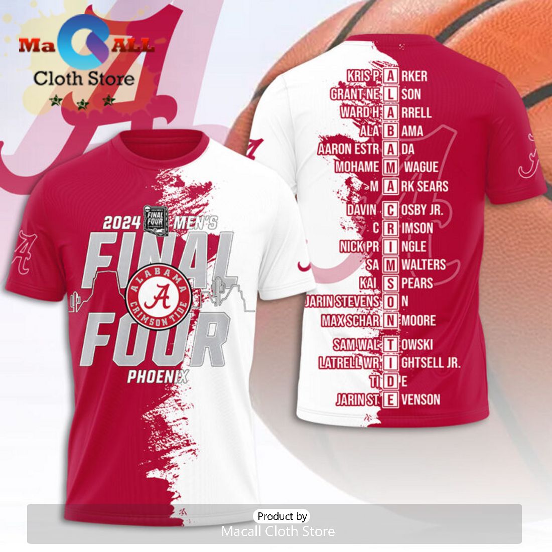 Alabama Crimson Tide 2024 Final Four Phoenix 3D Hoodie