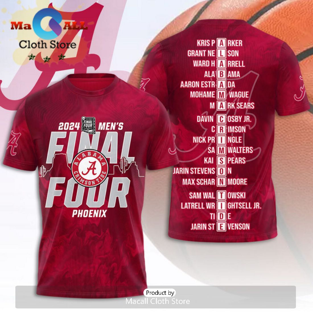 Alabama Crimson Tide 2024 Final Four Phoenix Men’s Basketball Hoodie