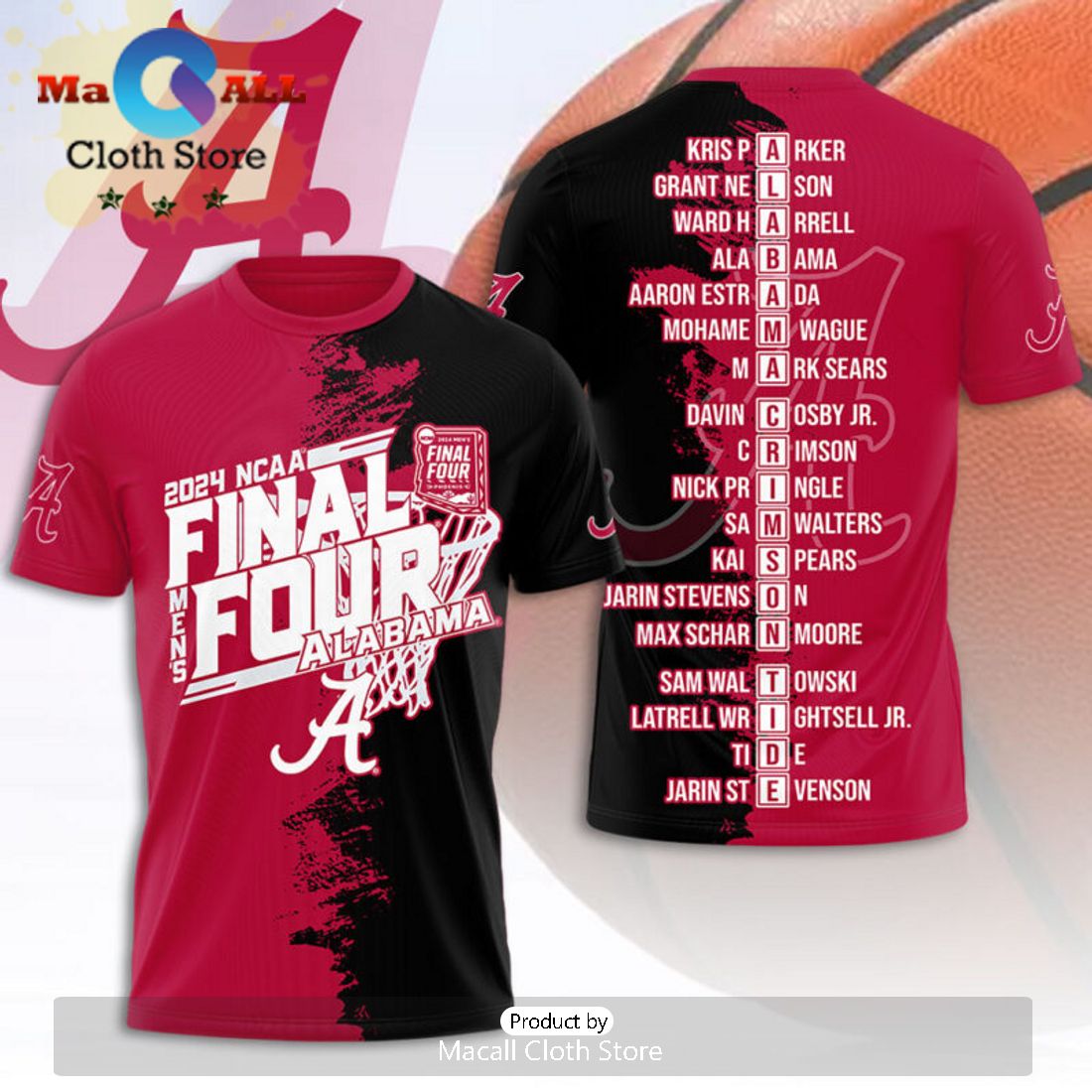Alabama Crimson Tide 2024 NCAA Final Four Champions 3D Hoodie