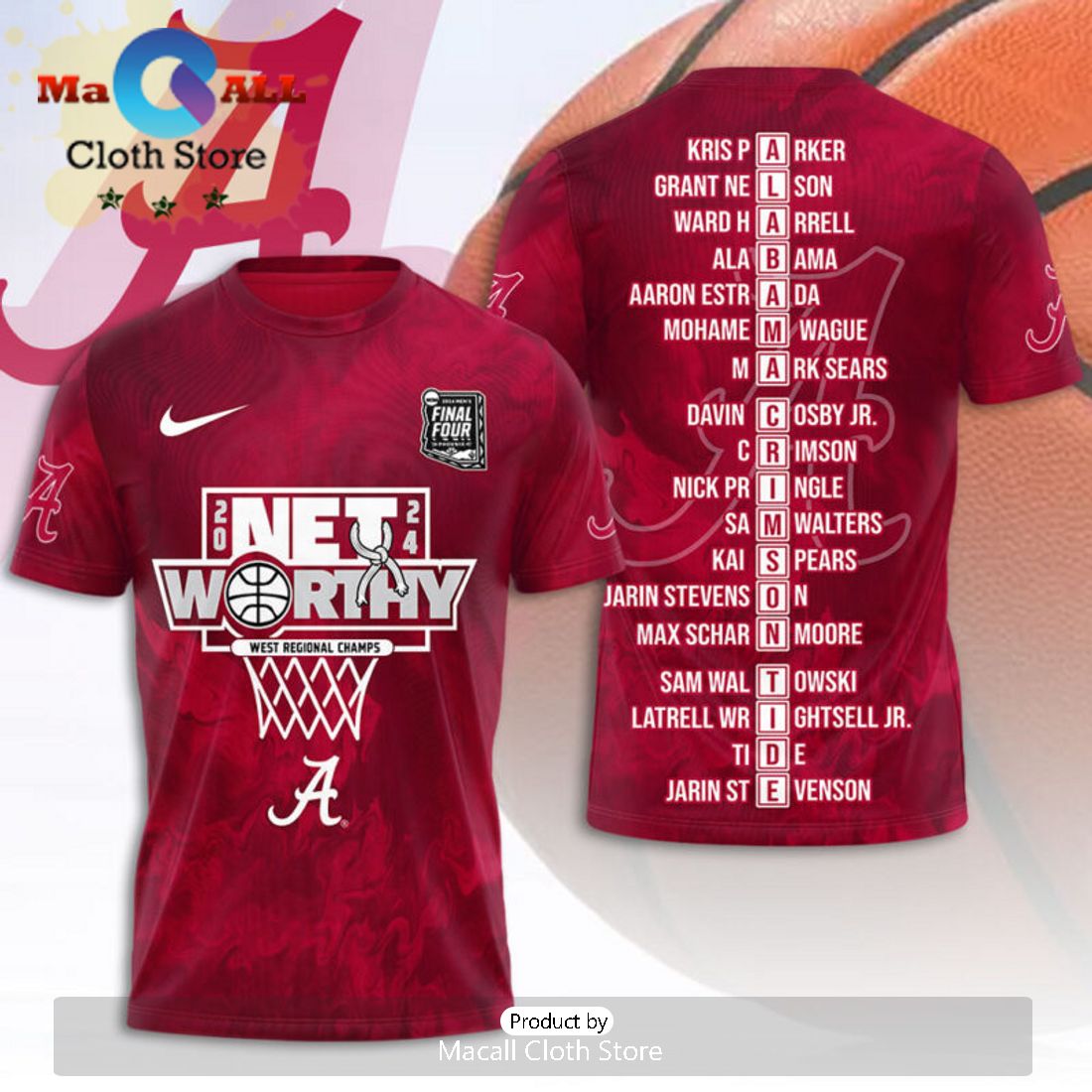 Alabama Crimson Tide Net Worthy Men’s Basketball Champs 3D Hoodie