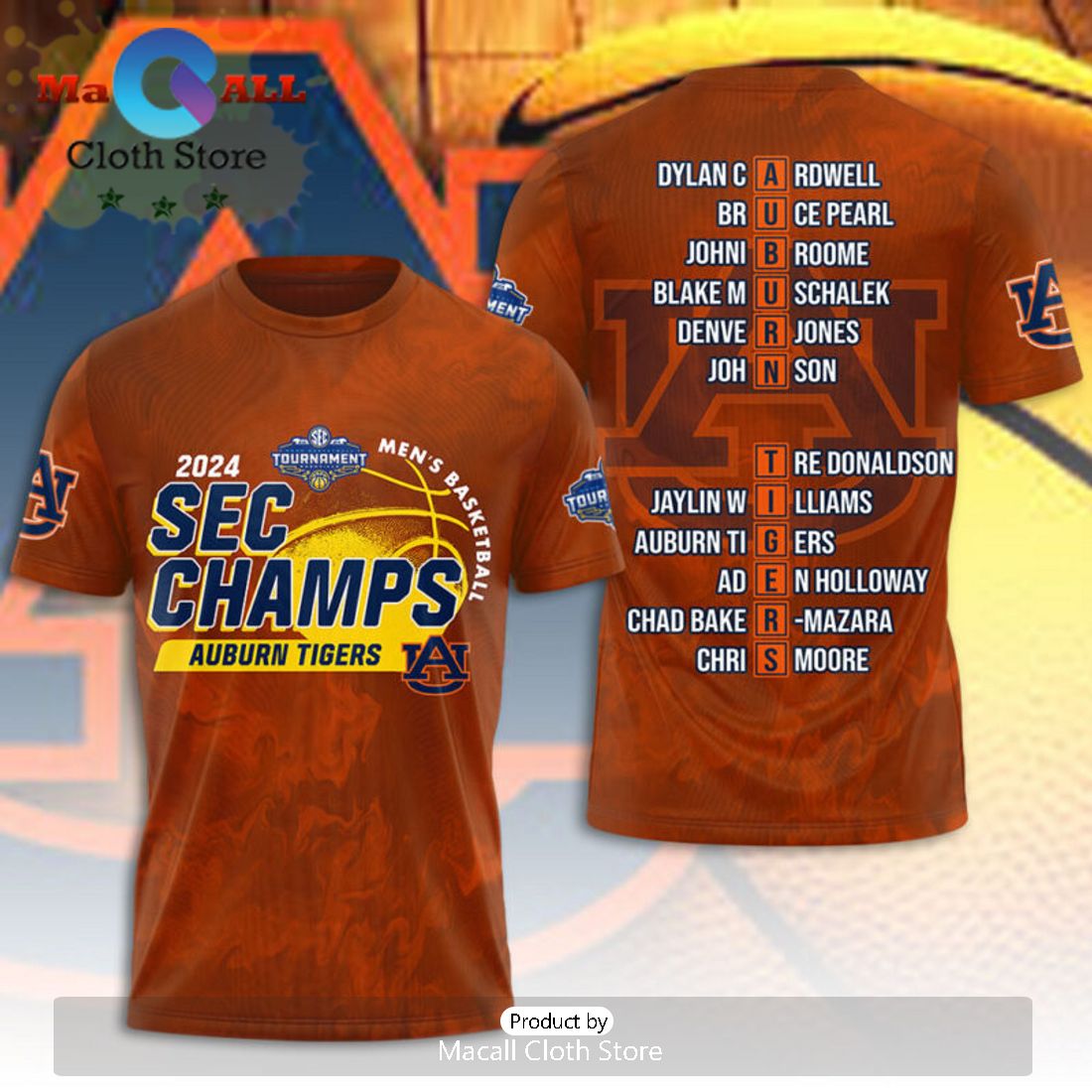 Auburn Tigers SEC Men’s Basketball Champs 3D Hoodie