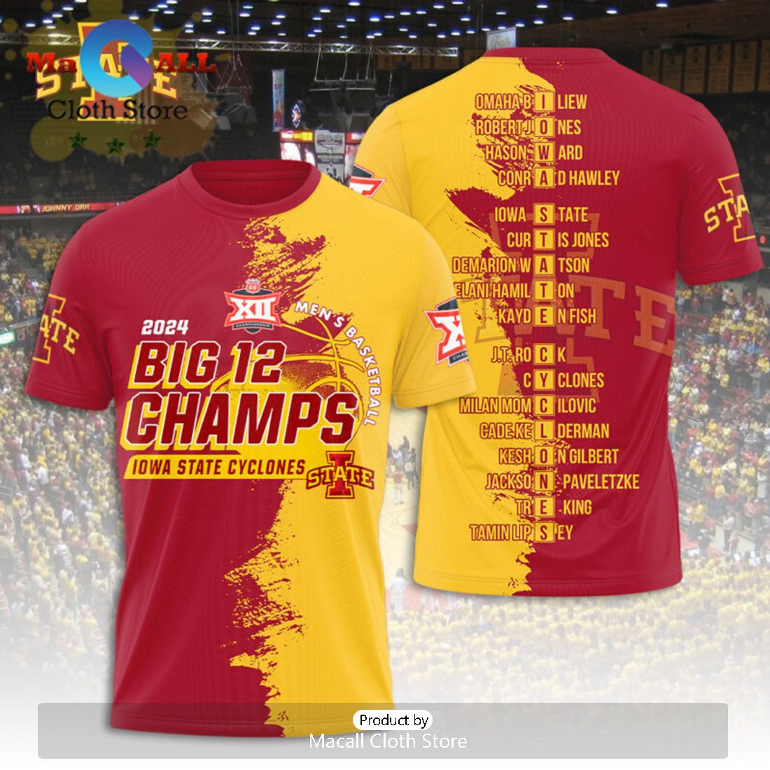 BIG 12 Champs Iowa State Cyclones Men’s Basketball 3D Hoodie