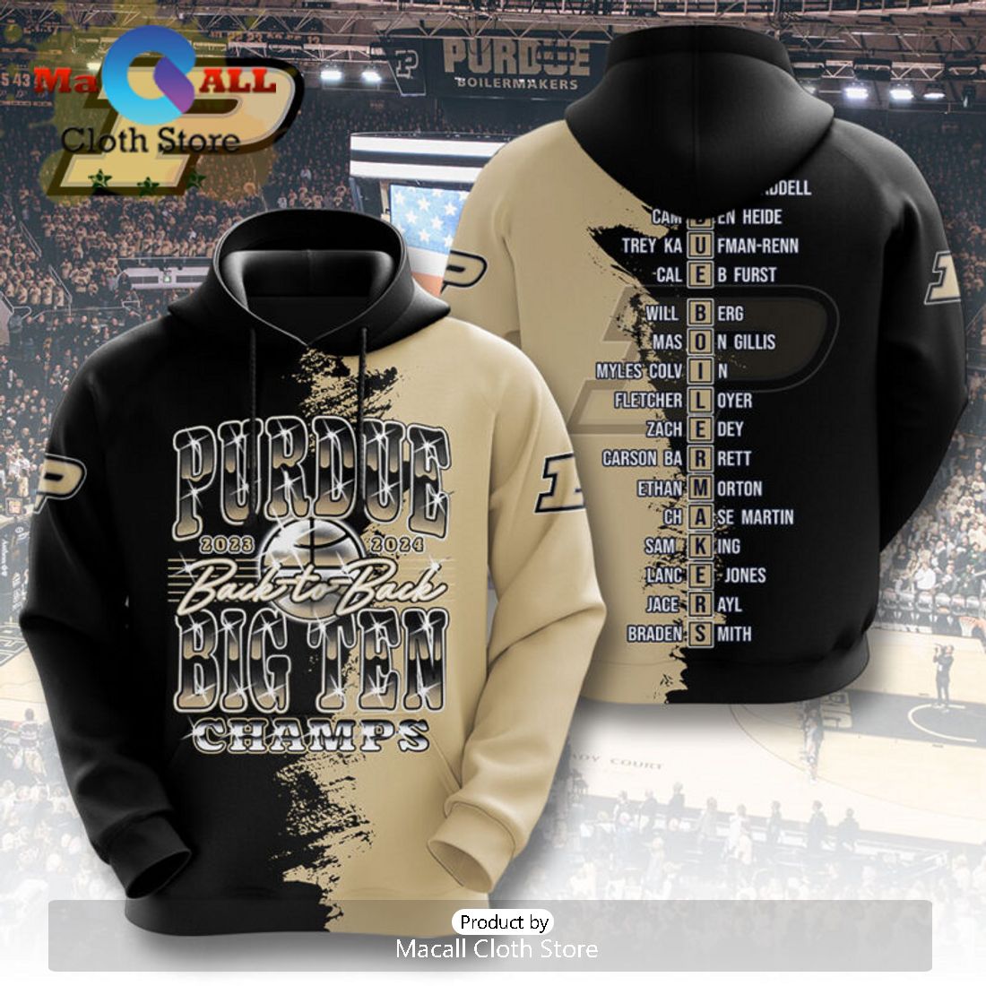 Luxury Purdue Boilermakers Big Ten Champs Men’s Basketball 3D Hoodie Luxury Purdue Boilermakers Big Ten Champs Men’s Basketball 3D Hoodie
