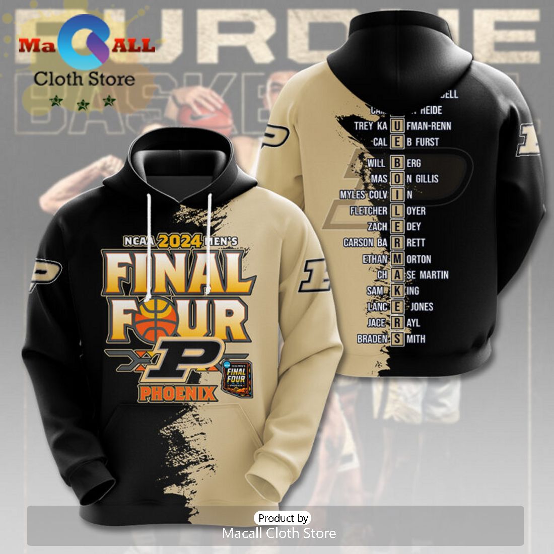 NCAA Final Four Purdue Boilermakers 2024 Men’s Basketball 3D Hoodie NCAA Final Four Purdue Boilermakers 2024 Men’s Basketball 3D Hoodie