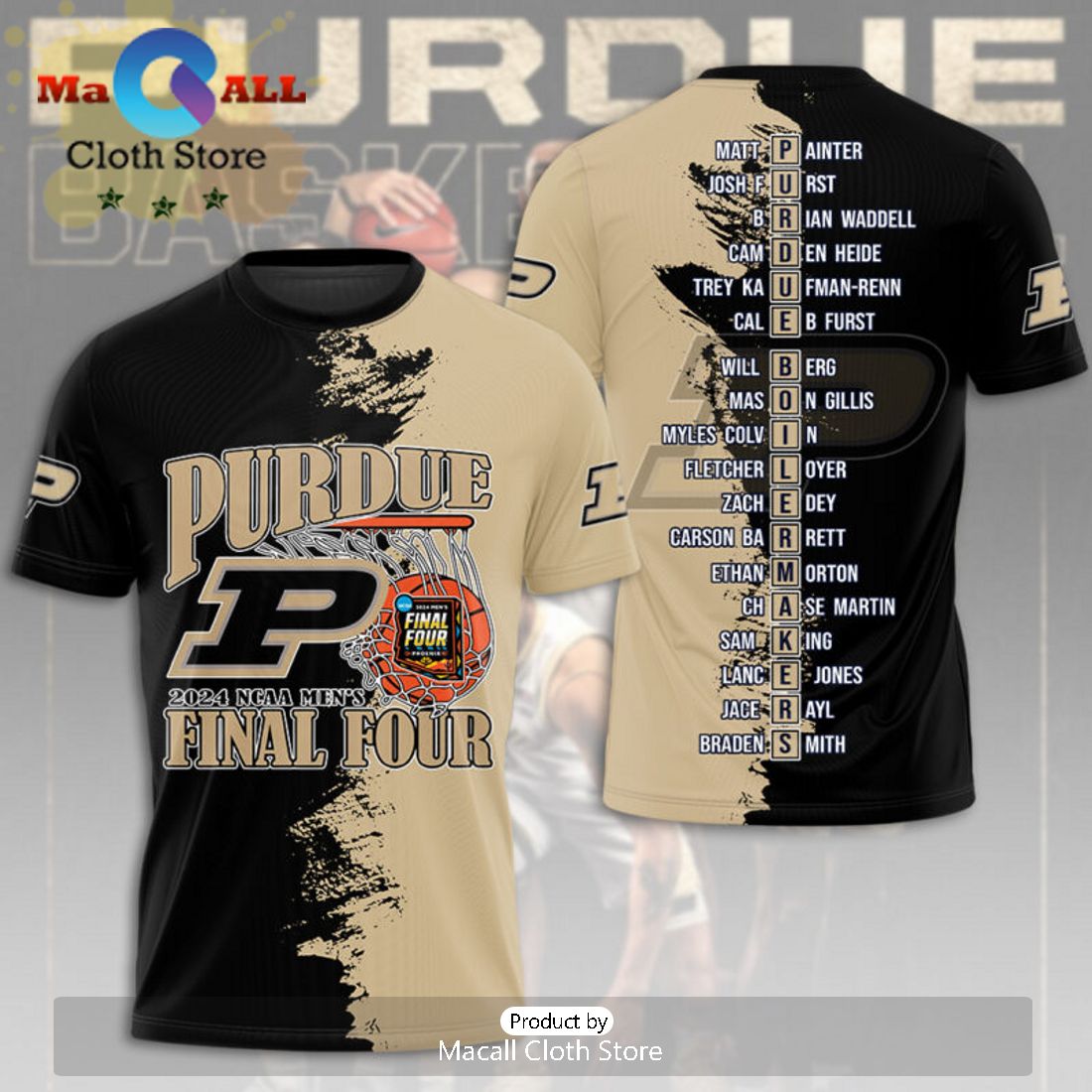 Purdue Boilermakers 2024 NCAA Men’s Final Four 3D Hoodie