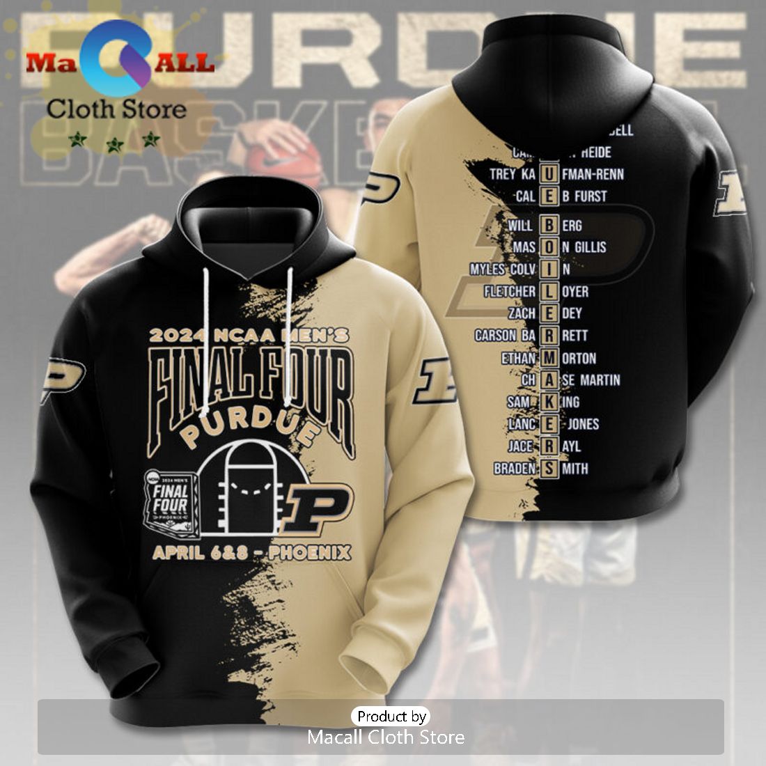 Purdue Boilermakers 2024 NCAA Men's Phoenix 3D Hoodie Purdue Boilermakers 2024 NCAA Men's Phoenix 3D Hoodie