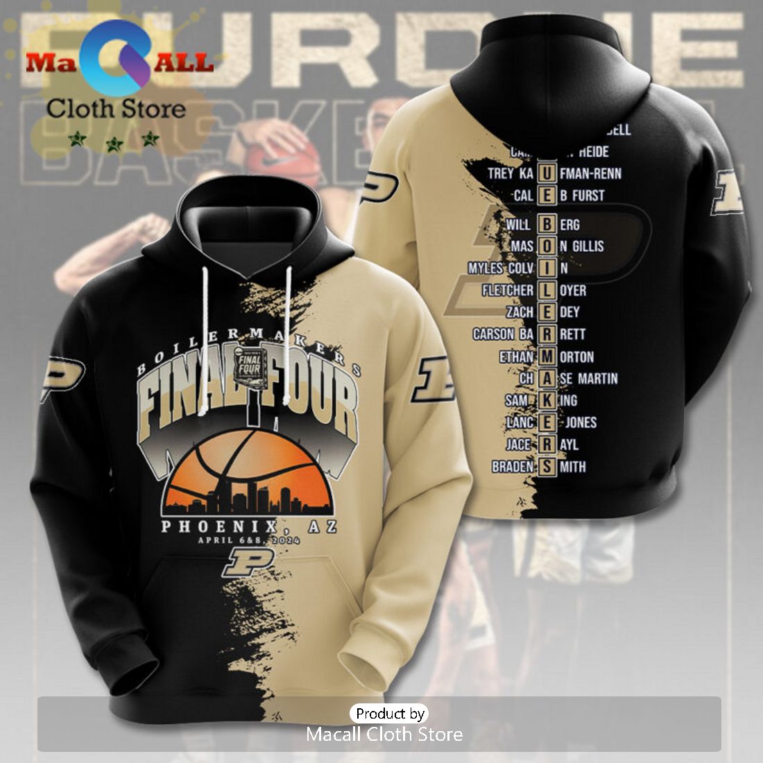 Purdue Boilermakers Final Four Phoenix 3D Hoodie