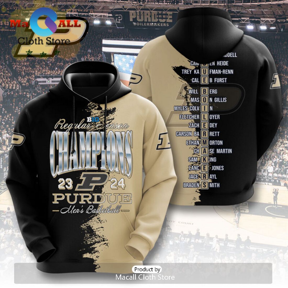 Regular Season Purdue Boilermakers Men’s Basketball 3D Hoodie