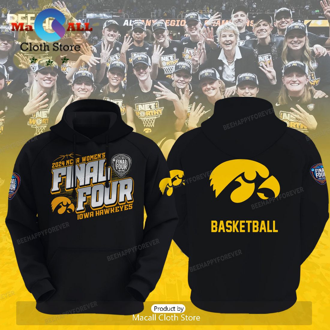 Iowa Hawkeyes Women’s Basketball March Madness Black Hoodie