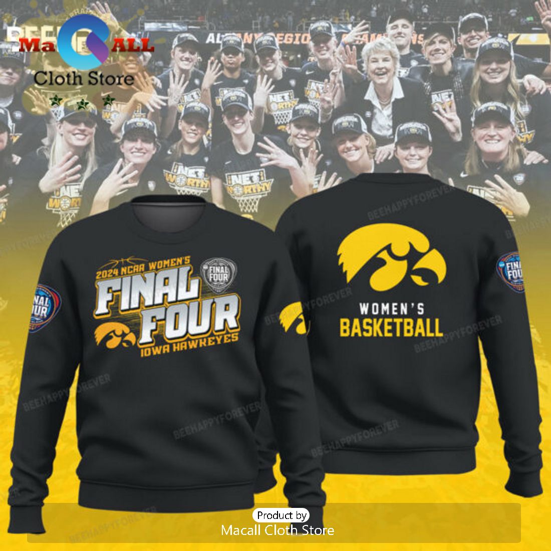 Iowa Hawkeyes Women’s Basketball March Madness Black Hoodie