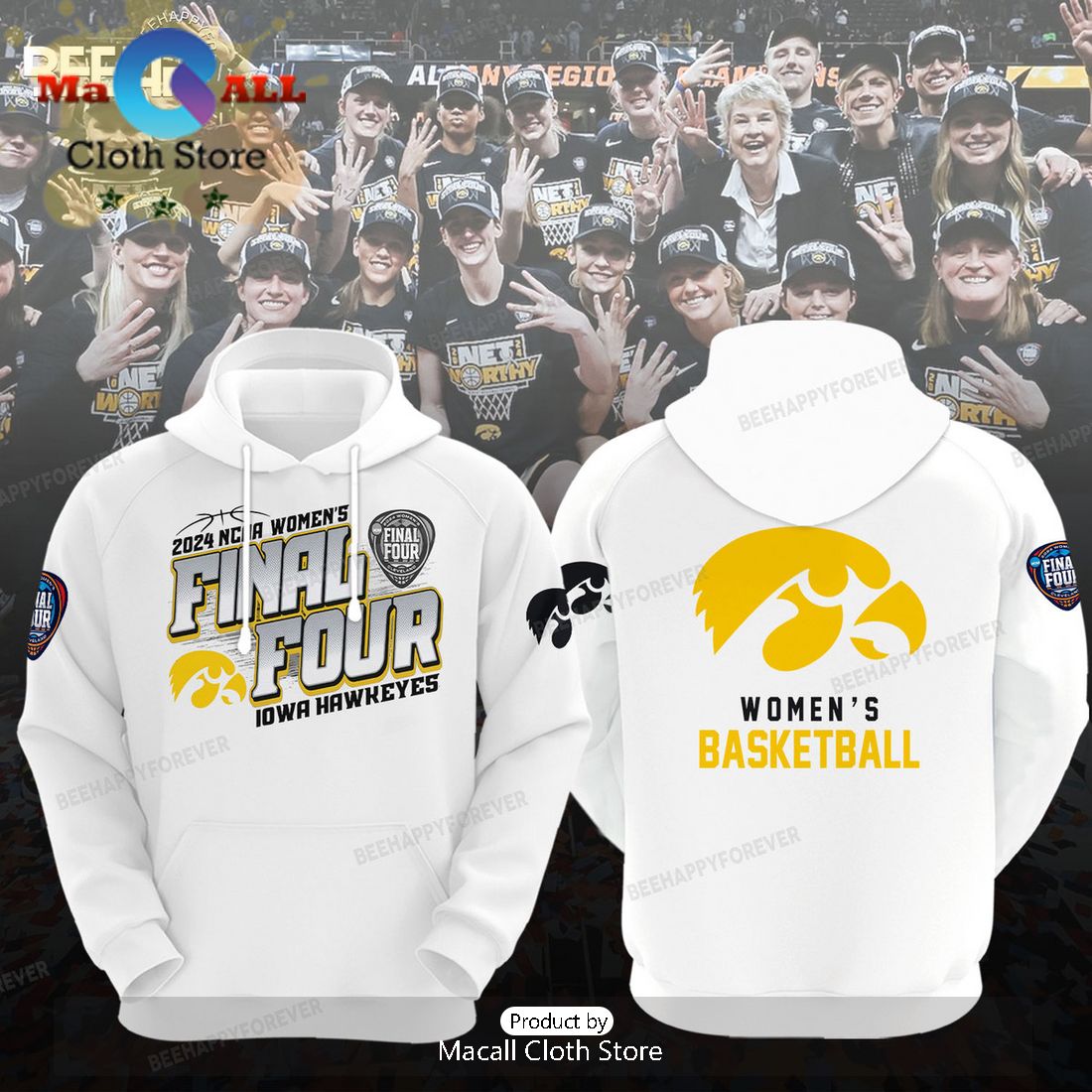 Iowa Hawkeyes Women’s Basketball March Madness White Hoodie