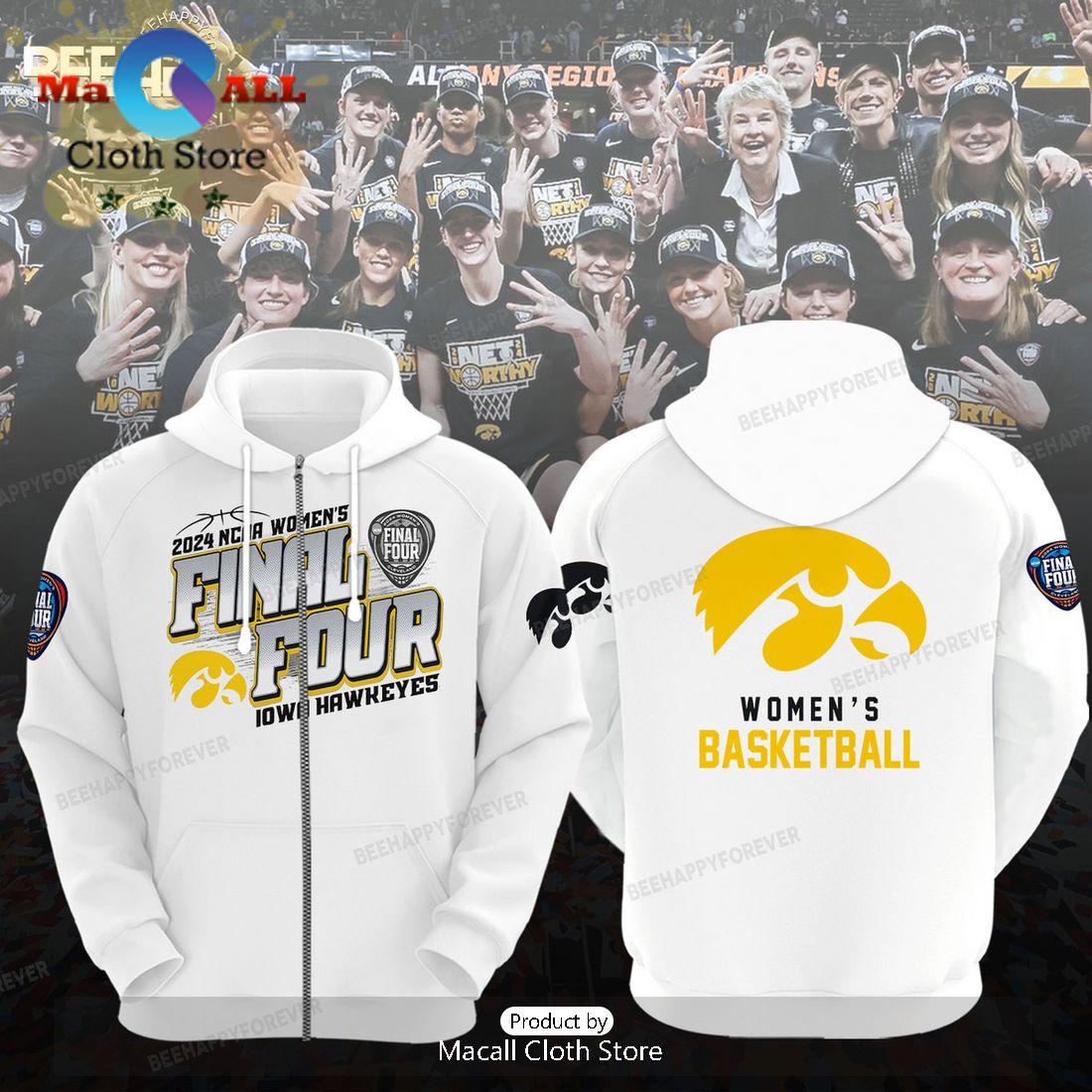 Iowa Hawkeyes Women’s Basketball March Madness White Hoodie