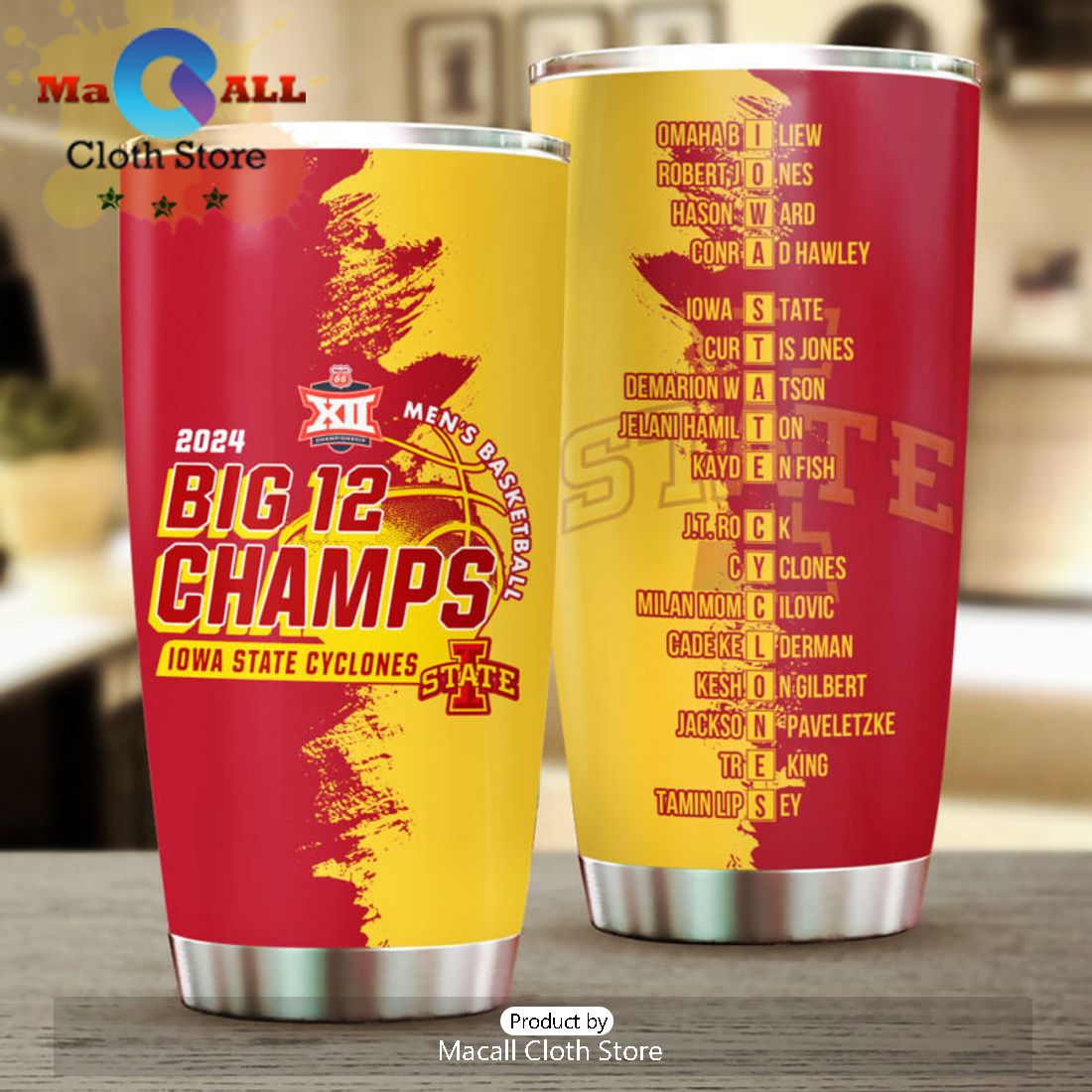 2024 Big 12 Champs Iowa State Cyclones Basketball Tumbler Cup