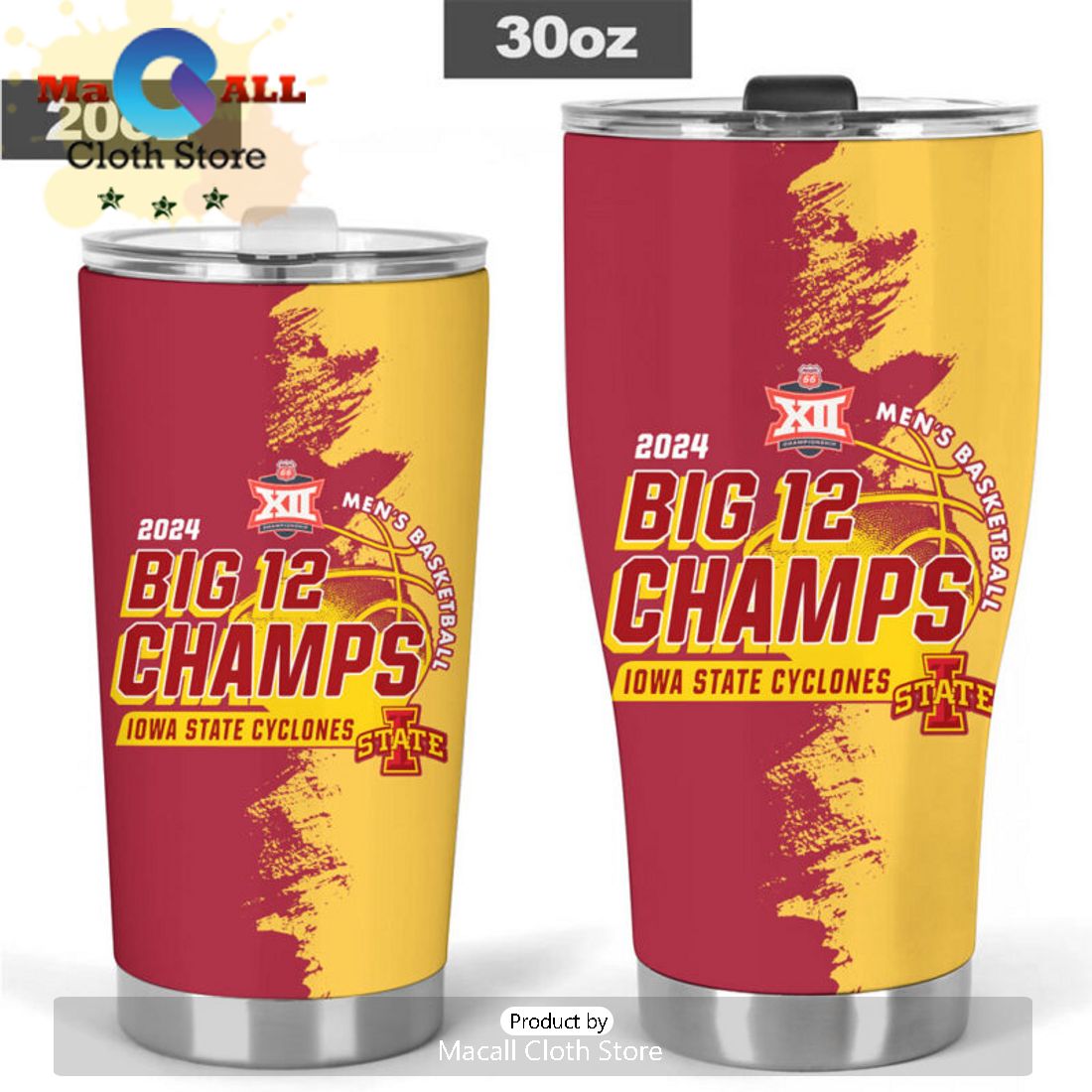 2024 Big 12 Champs Iowa State Cyclones Basketball Tumbler Cup 2024 Big 12 Champs Iowa State Cyclones Basketball Tumbler Cup