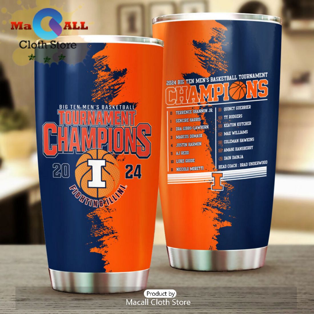 Illinois Fighting Illini Basketball Tournament Champions Tumbler