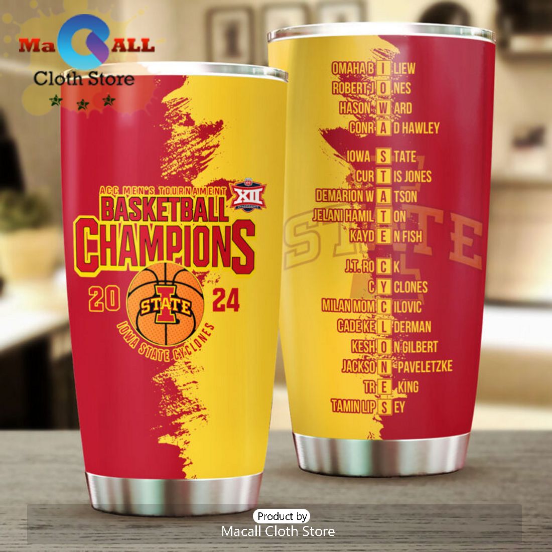 Iowa State Cyclones 2024 Men’s Basketball Tumbler Cup