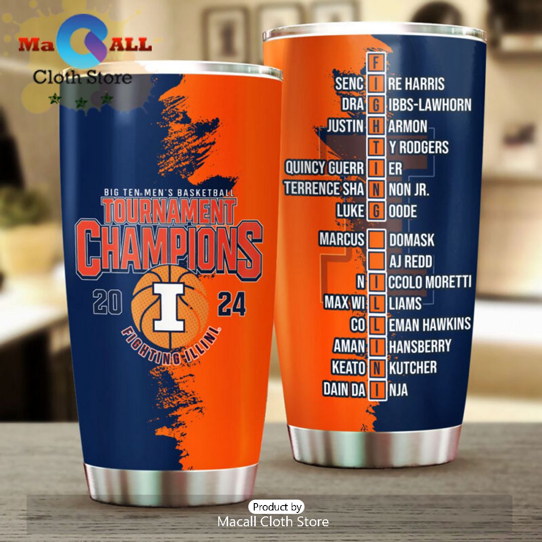 Tournament Champions Illinois Fighting Illini Men’s Basketball Tumbler
