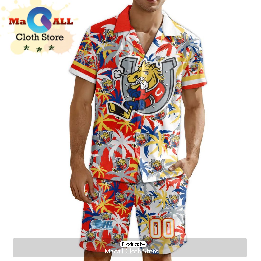 Custom Barrie Colts Hawaiian Shirt And Short Pant Using Mix Home Away Jersey