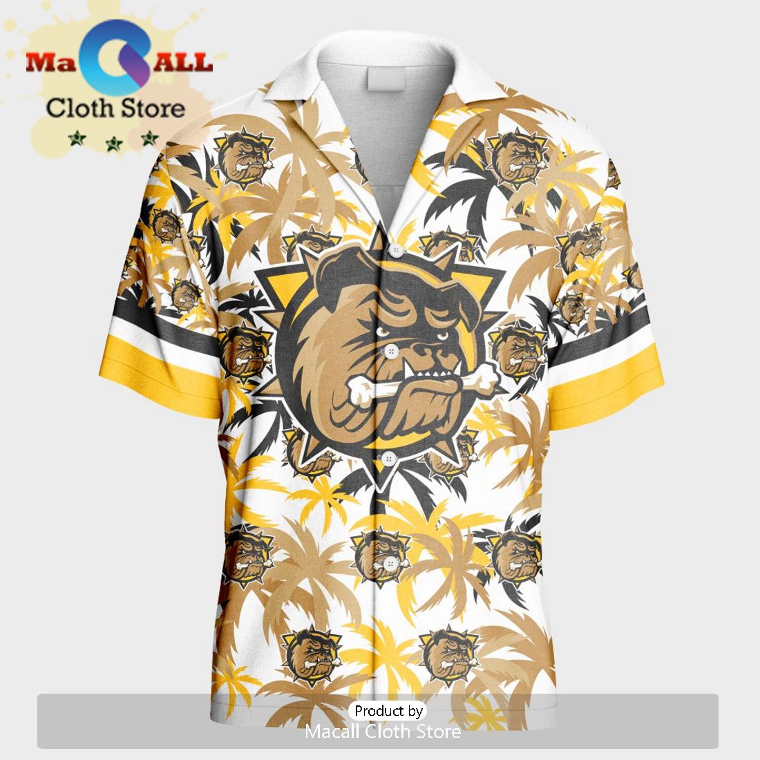 Custom Brantford Bulldogs Hawaiian Shirt And Short Pant Using Away Jersey