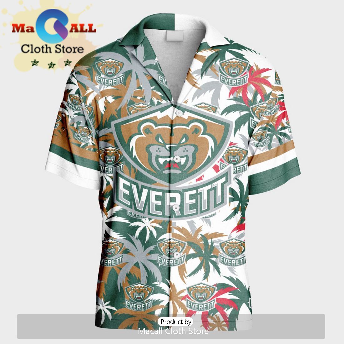 Custom Everett Silvertips Hawaiian Shirt And Short Pant Using Mix Home Away Jersey