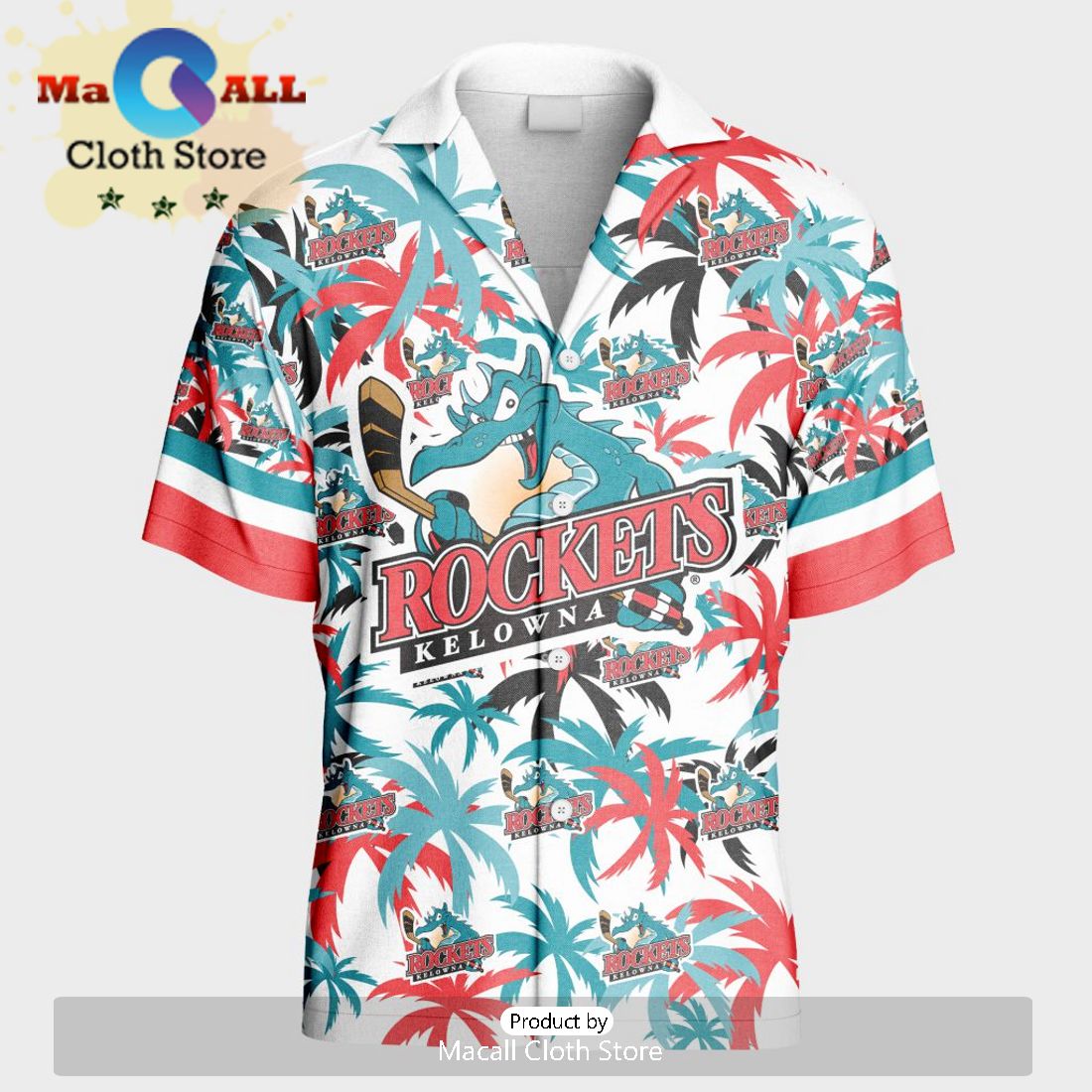 Custom Kelowna Rockets Hawaiian Shirt And Short Pant Using Away Jersey