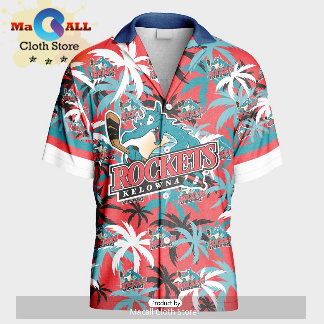 Custom Kelowna Rockets Hawaiian Shirt And Short Pant Using Home Jersey