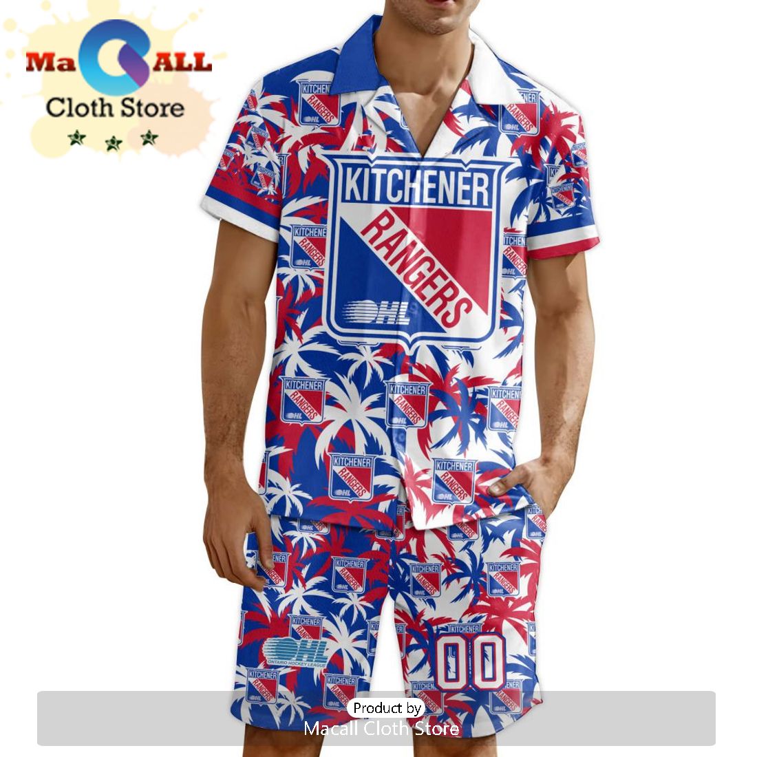 Custom Kitchener Rangers Hawaiian Shirt And Short Pant Using Mix Home Away Jersey