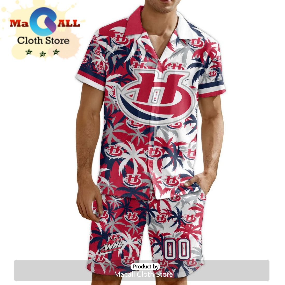 Custom Lethbridge Hurricanes Hawaiian Shirt And Short Pant Using Mix Home Away Jersey