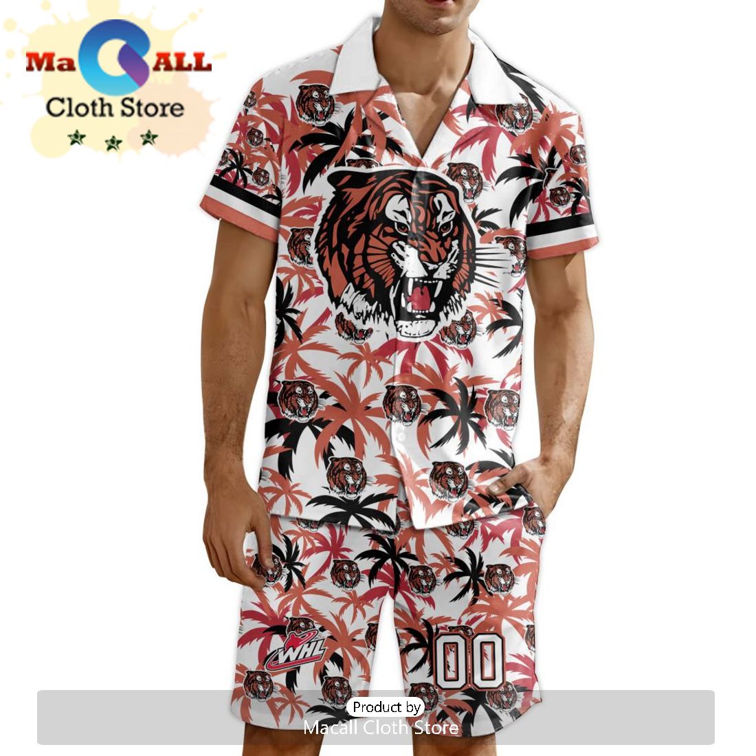 Custom Medicine Hat Tigers Hawaiian Shirt And Short Pant Using Away Jersey