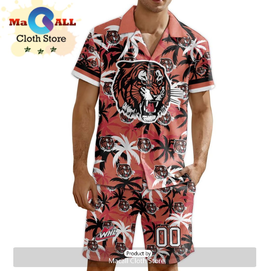 Custom Medicine Hat Tigers Hawaiian Shirt And Short Pant Using Home Jersey