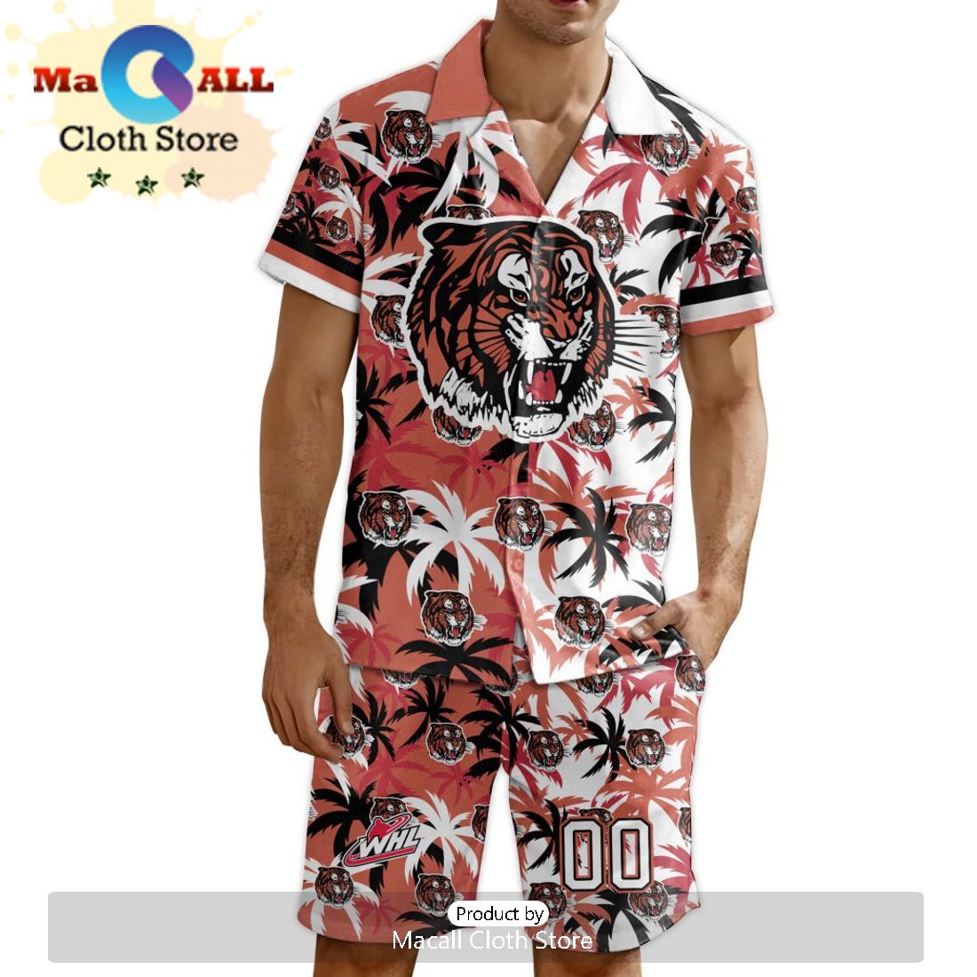 Custom Medicine Hat Tigers Hawaiian Shirt And Short Pant Using Mix Home Away Jersey