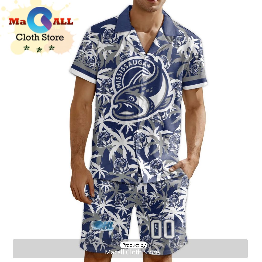 Custom Mississauga Steelheads Hawaiian Shirt And Short Pant Using Home Jersey