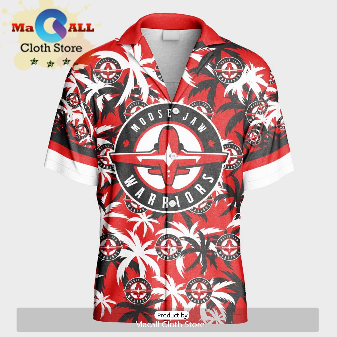 Custom Moose Jaw Warriors Hawaiian Shirt And Short Pant Using Home Jersey