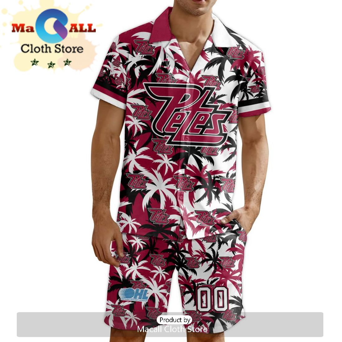 Custom Peterborough Petes Hawaiian Shirt And Short Pant Using Mix Home Away Jersey