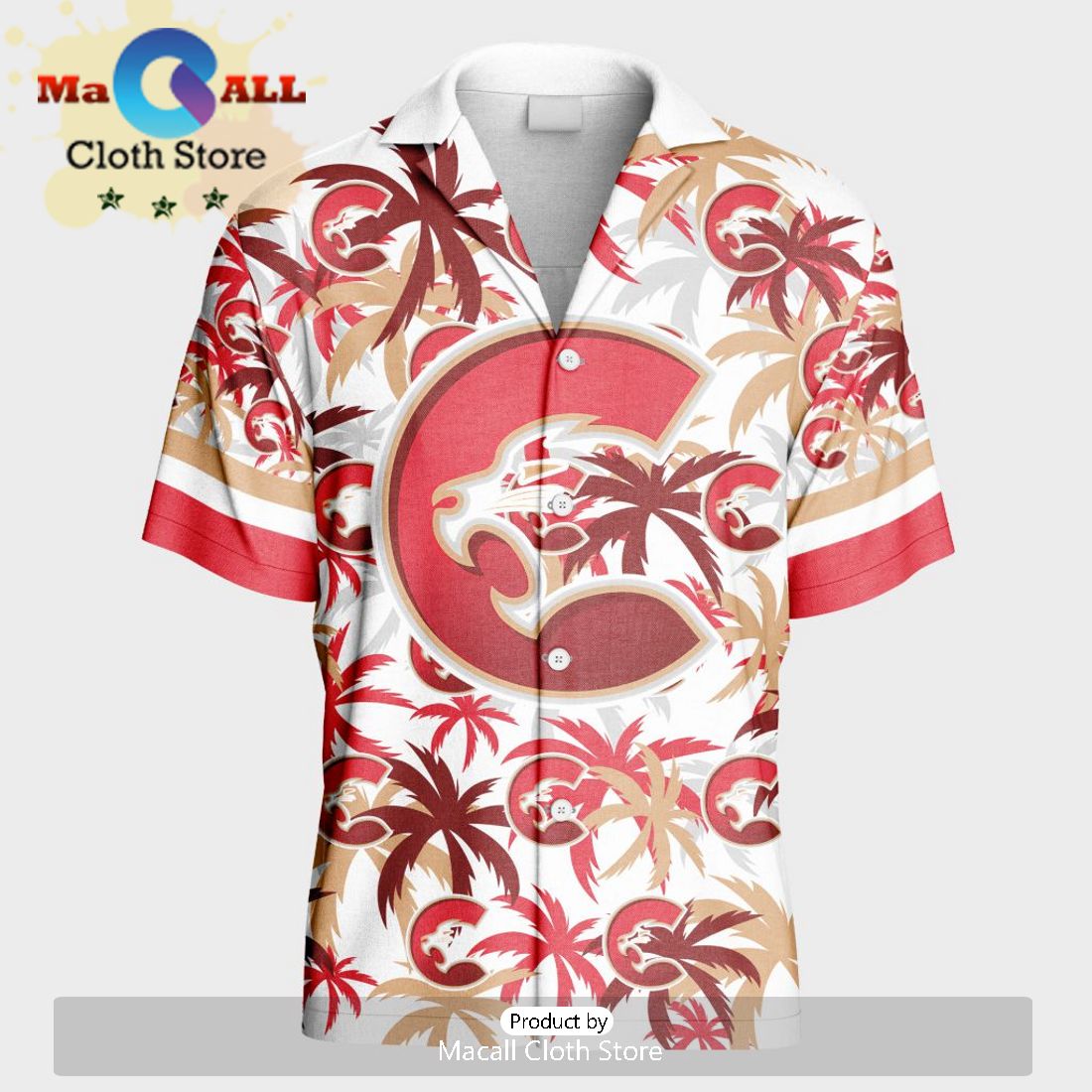 Custom Prince George Cougars Hawaiian Shirt And Short Pant Using Away Jersey