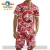 Custom Red Deer Rebels Hawaiian Shirt And Short Pant Using Away Jersey