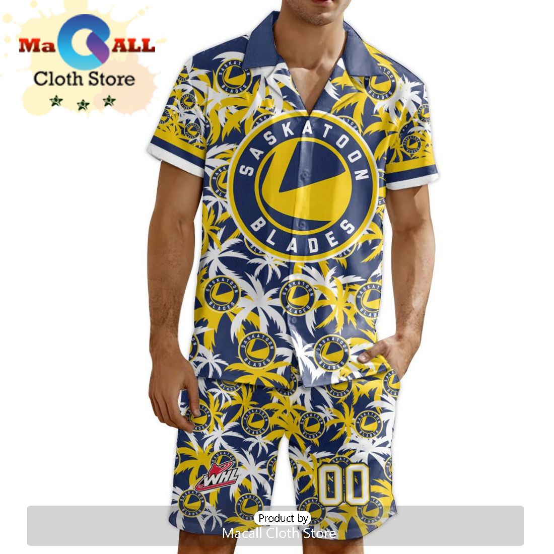 Custom Saskatoon Blades Hawaiian Shirt And Short Pant Using Home Jersey