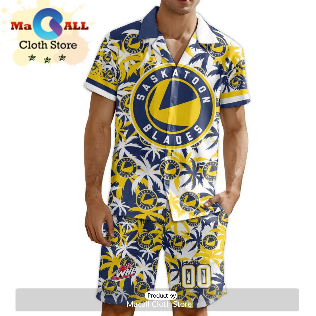 Custom Saskatoon Blades Hawaiian Shirt And Short Pant Using Mix Home Away Jersey